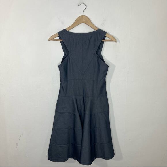 Robert Rodriguez Blue Gray A-Line Pleated Dress Size 4 - Picture 2 of 11